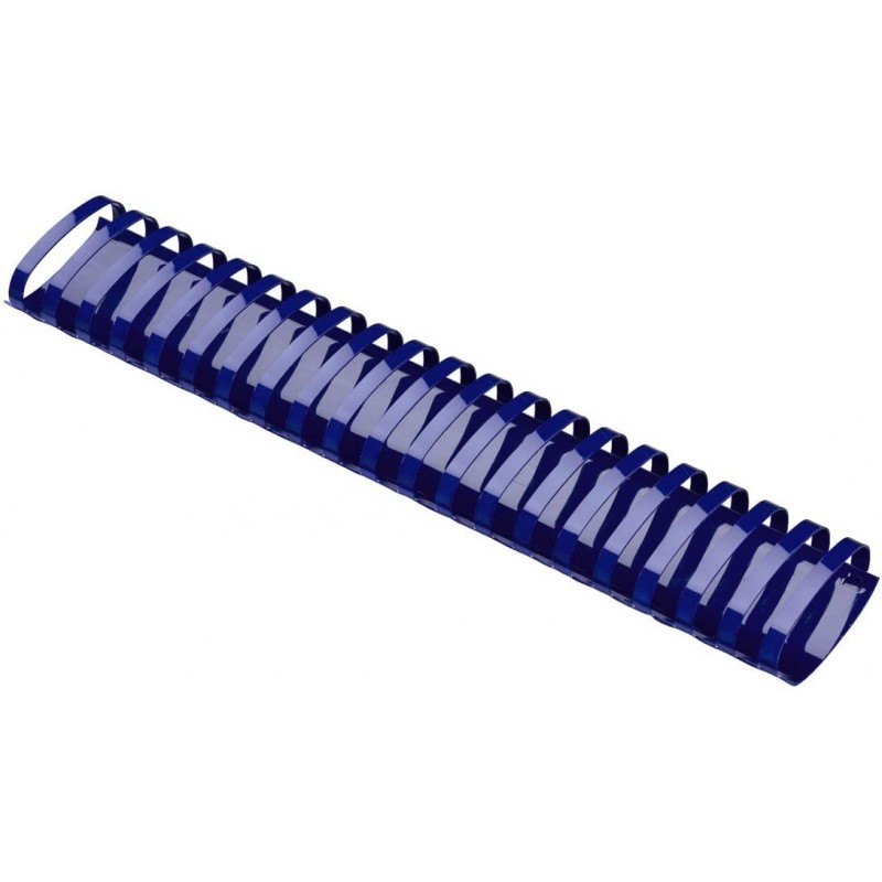Anneau reliure plastique ovale, bleu, 21 trous, diamètre 38 mm, capacité 340 feuilles, boîte de 50