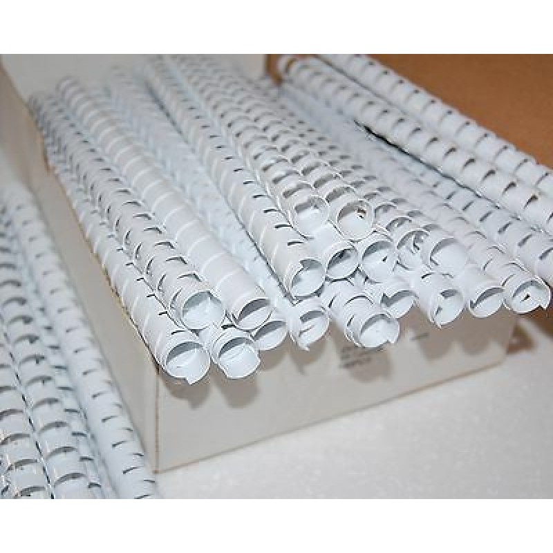 Anneau reliure plastique rond, blanc, 21 trous, diamètre 10 mm, capacité 60 feuilles, boîte de 100