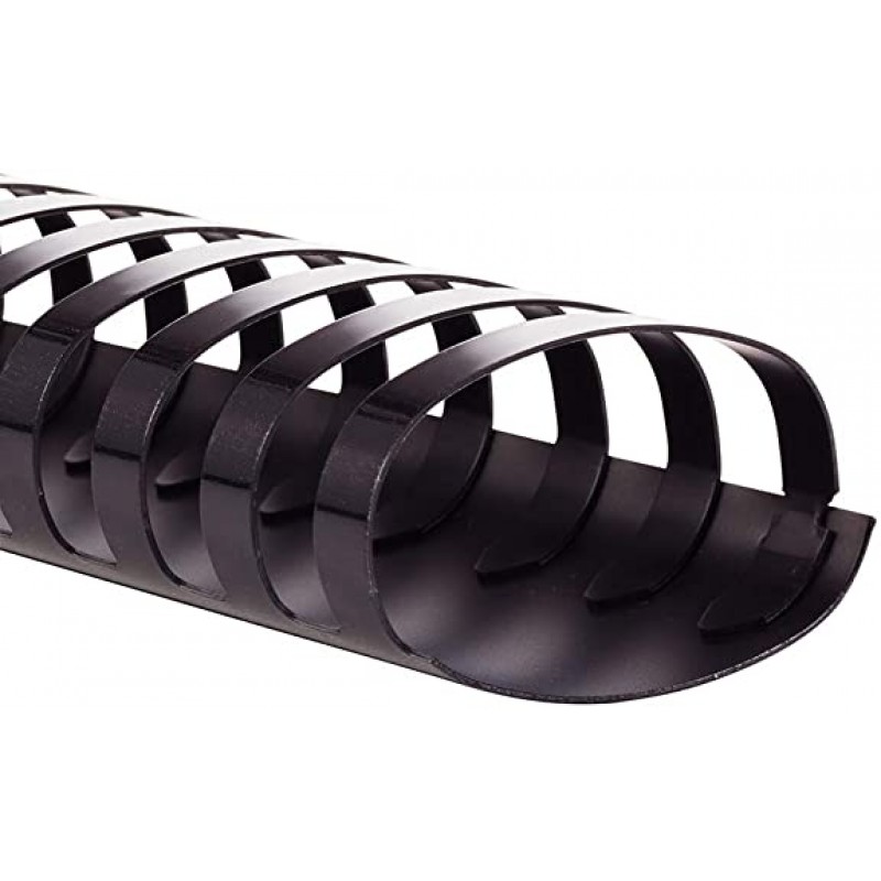 Anneau reliure plastique ovale, noir, 21 trous, diamètre 32 mm, capacité 280 feuilles, boîte de 50