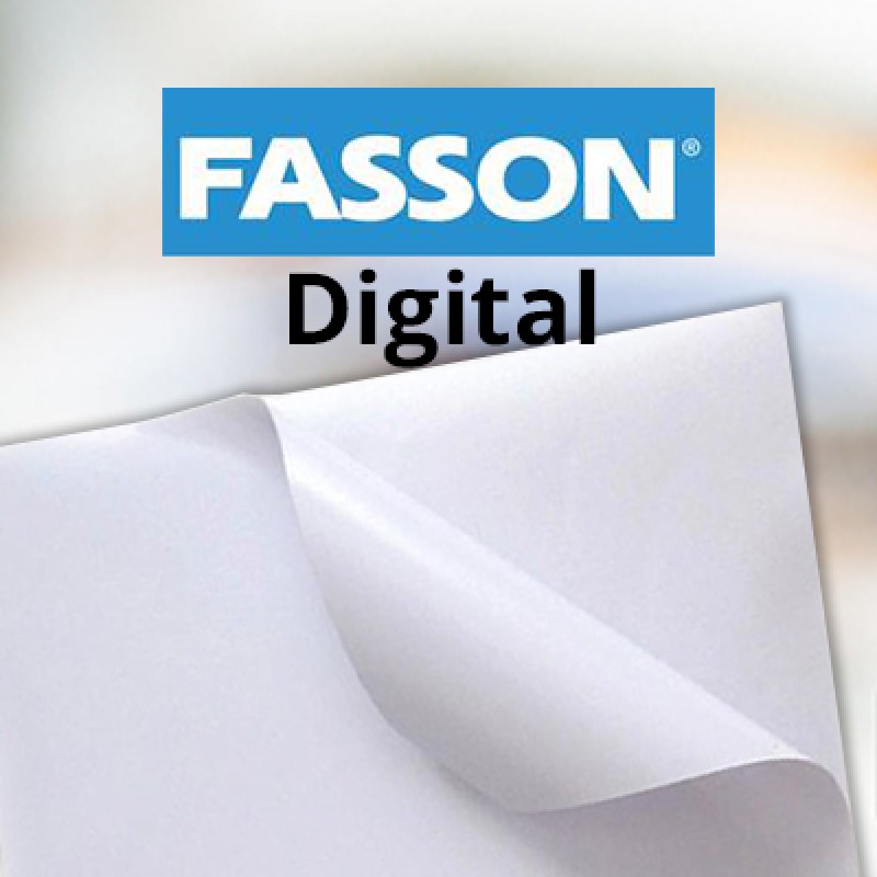 FASSON®, film PET transparent brillant,sans refentes,permanent,pour HP Indigo,110g,32x46cm,paq. 250f