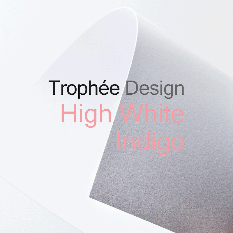 TROPHÉE DESIGN HIGH WHITE INDIGO, papier texturé très blanc, 240g, 32x46cm, FSC®, paq. 125f