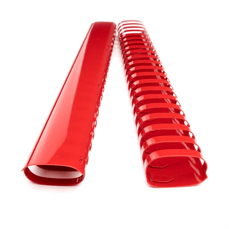 Anneau reliure plastique ovale, rouge, 21 trous, diamètre 45 mm, capacité 410 feuilles, boîte de 50