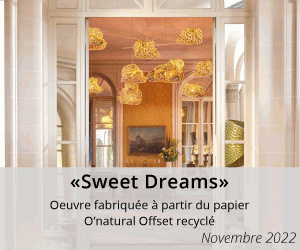 Sweet Dreams réalisée à partir du papier Inapa O'natural Offset recyclé	